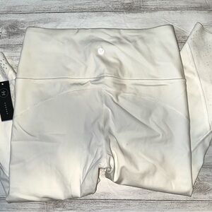 NWT Lululemon White Anew Cropped Crop Athletic Leggings Size 8